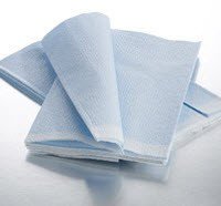 Drape Sheet, Fanfold, Tissue/Poly/Tissue, White/Blue, 40″ x 60″ [318] (50/CS ) by Graham Medical  ID 70318N